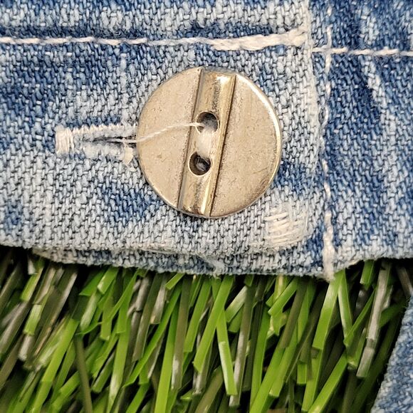 Studio-Ease Denim Hoodie Womens Medium 21x21 Cropped Boxy - Picture 12 of 12